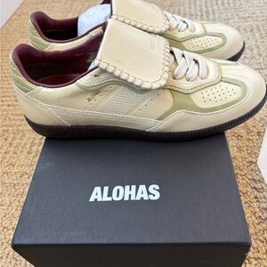 Alohas Club-Onix Cream Leather Sneakers